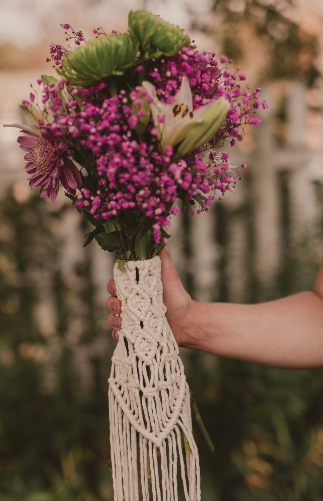 Macrame Bridal Bouquet Wrap