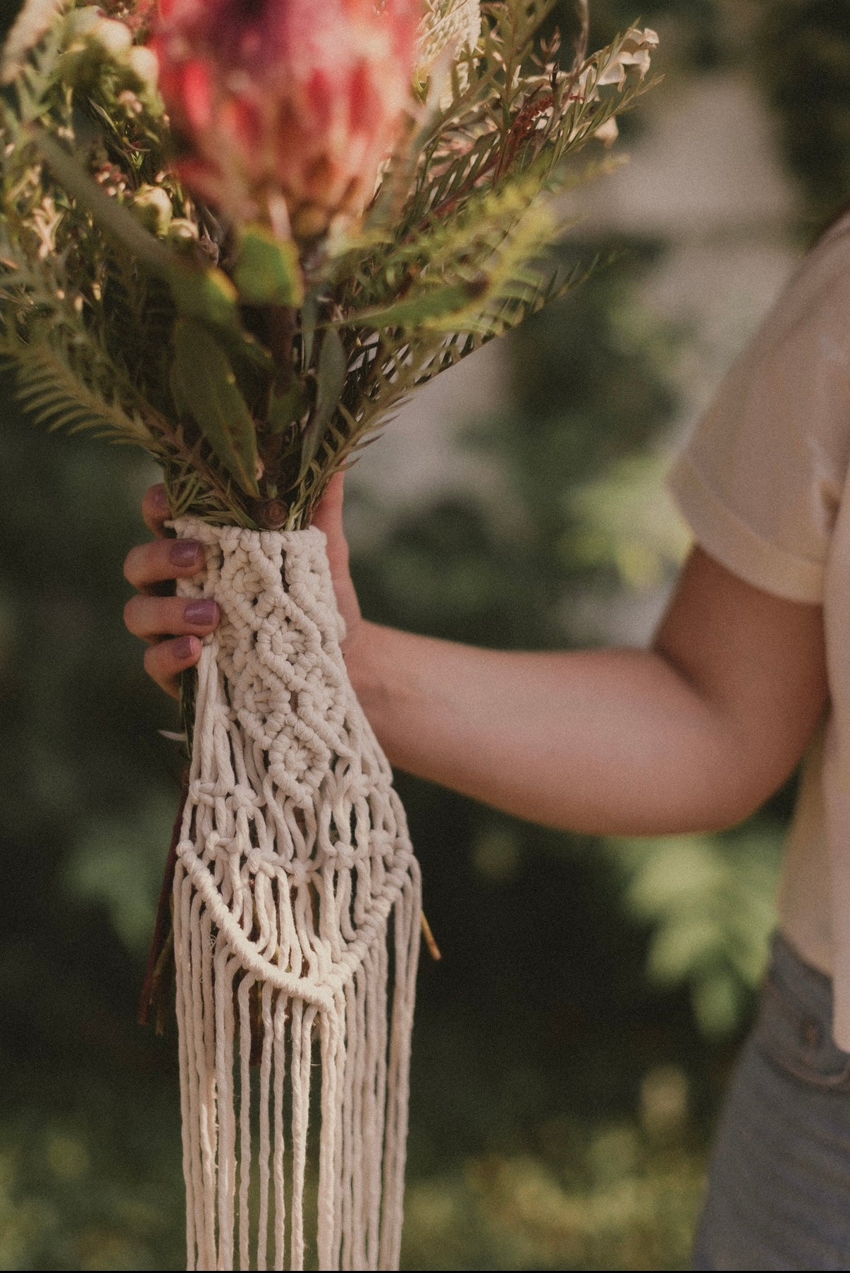 Macrame Bridal Bouquet Wrap