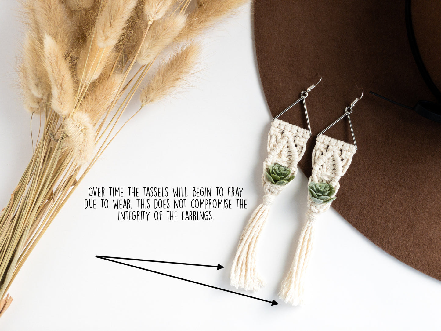 Succulent Dangle Earrings (Green & Silver)