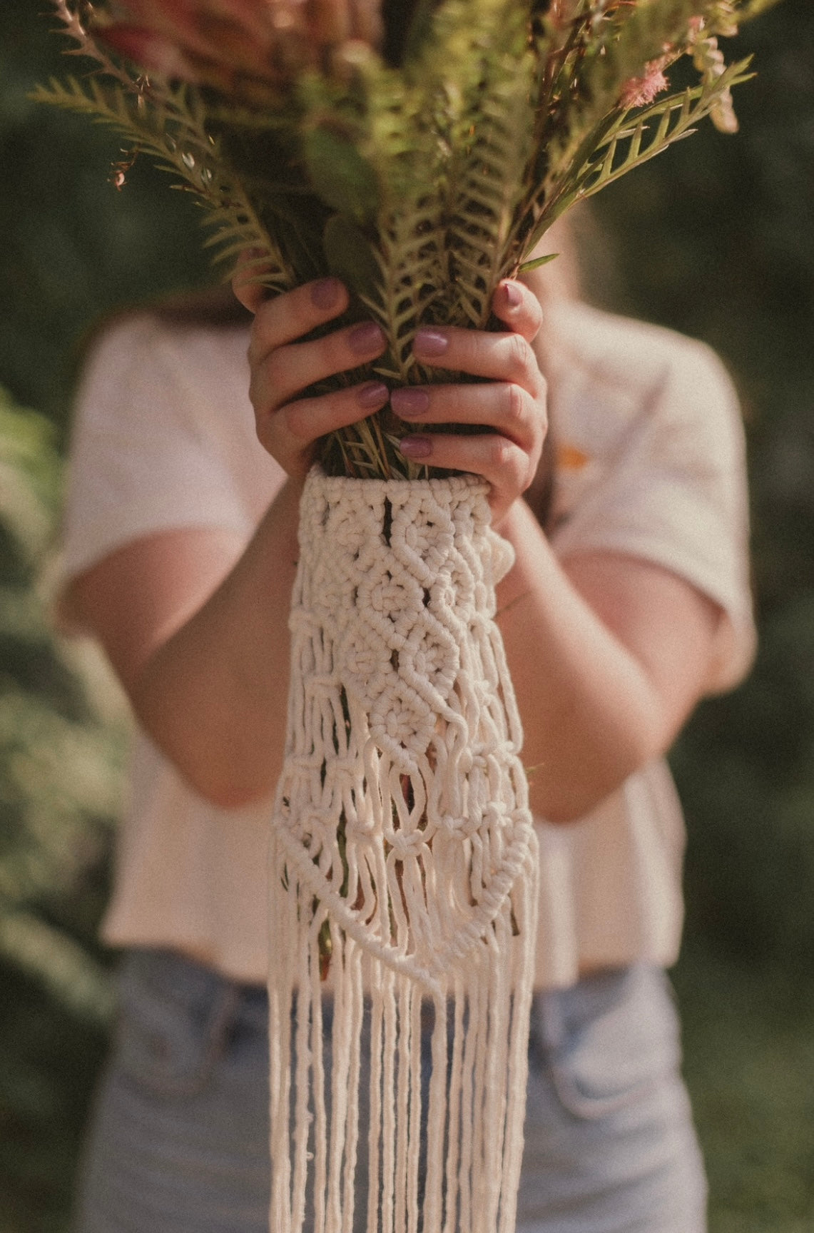 Macrame Bridal Bouquet Wrap