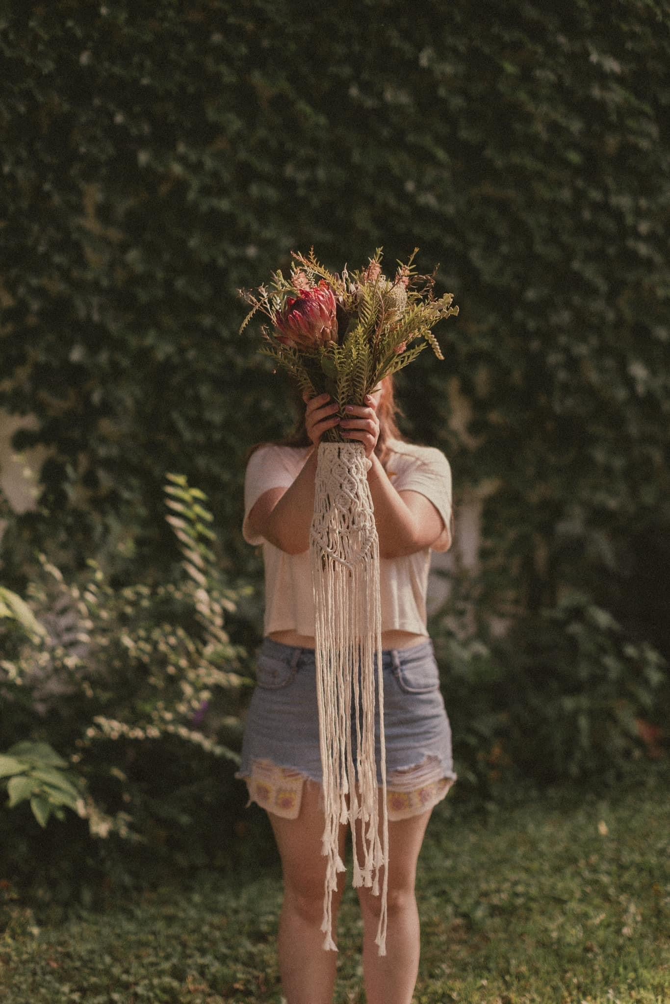 Macrame Bridal Bouquet Wrap