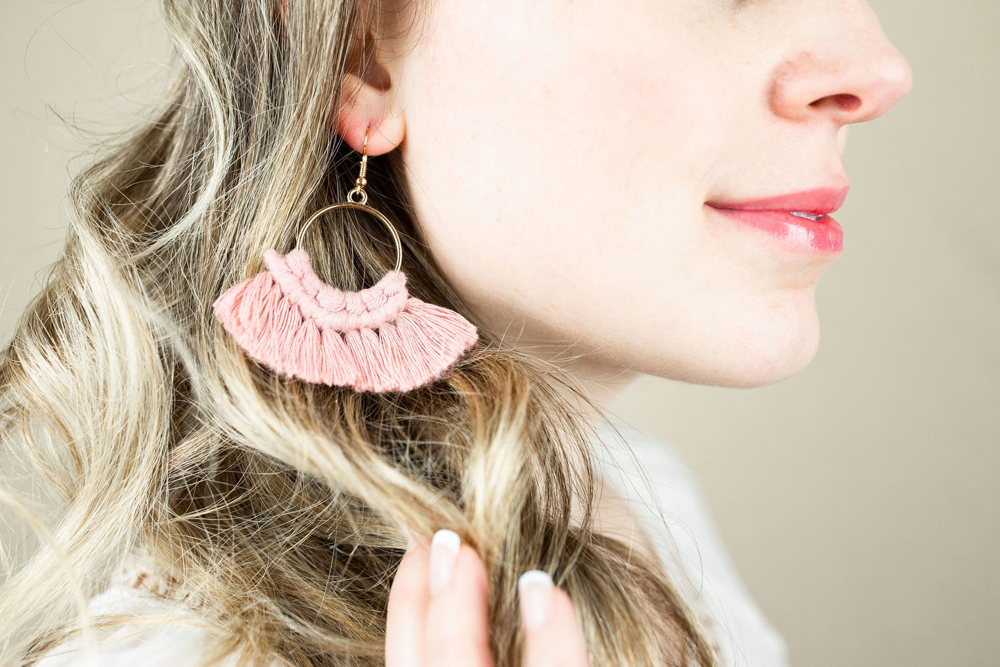 Macrame Fan Earrings