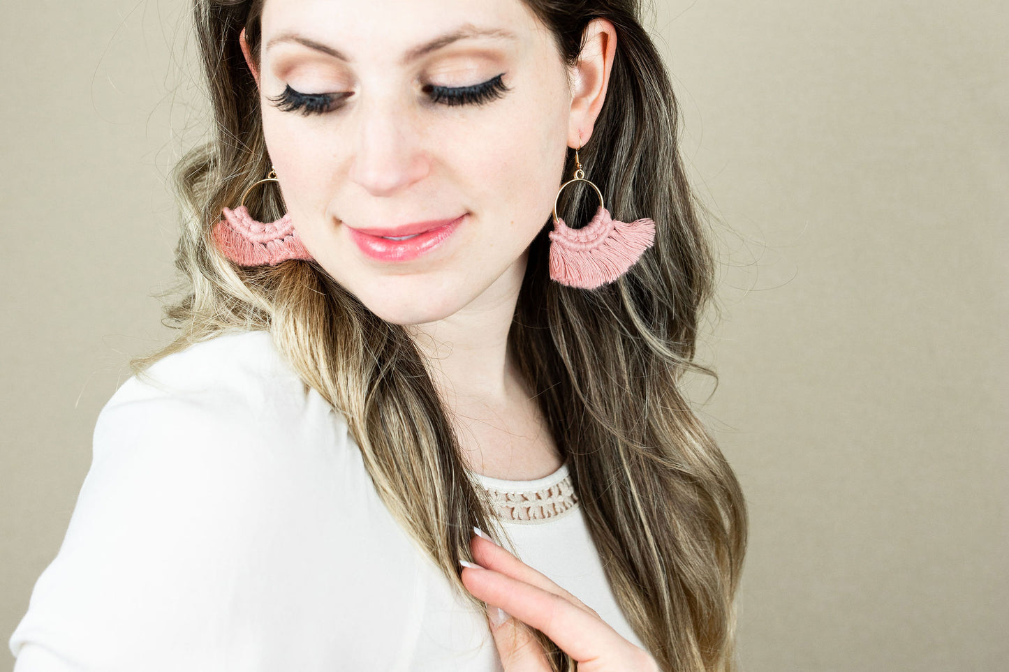 Macrame Fan Earrings