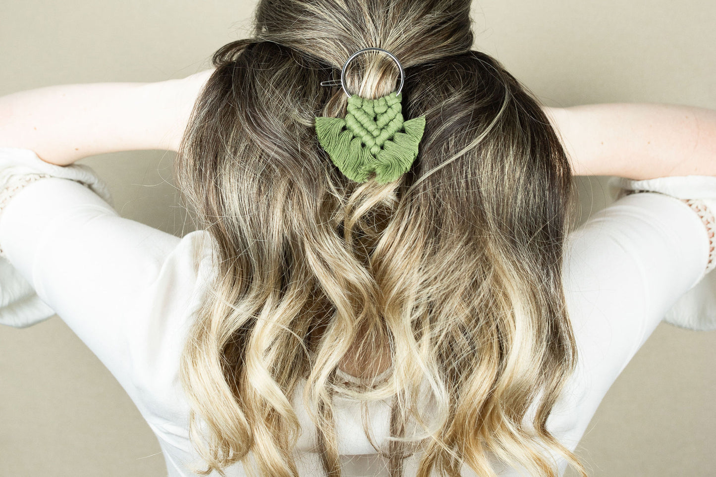 Macrame Circle Hair Clip