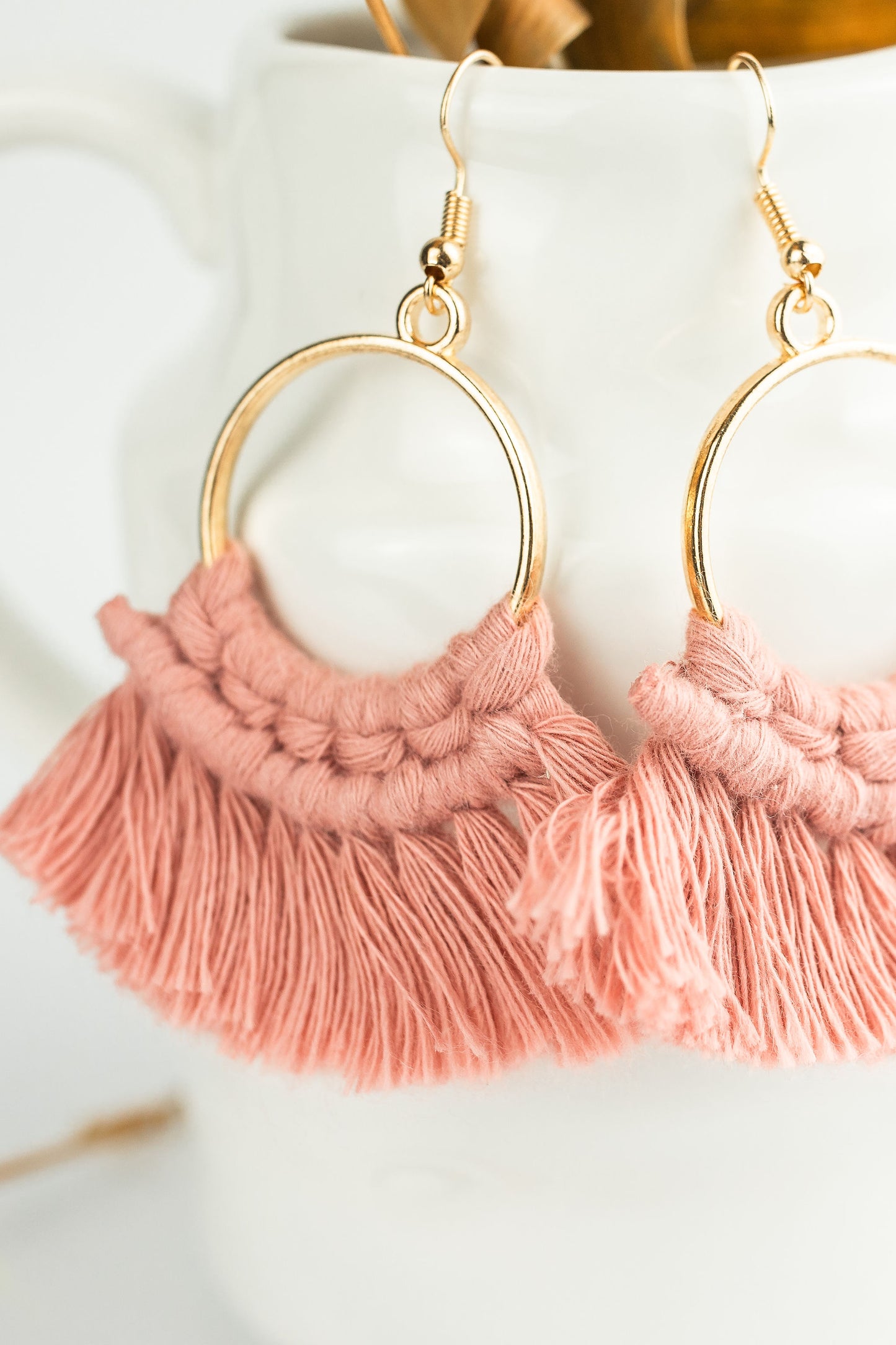 Macrame Fan Earrings