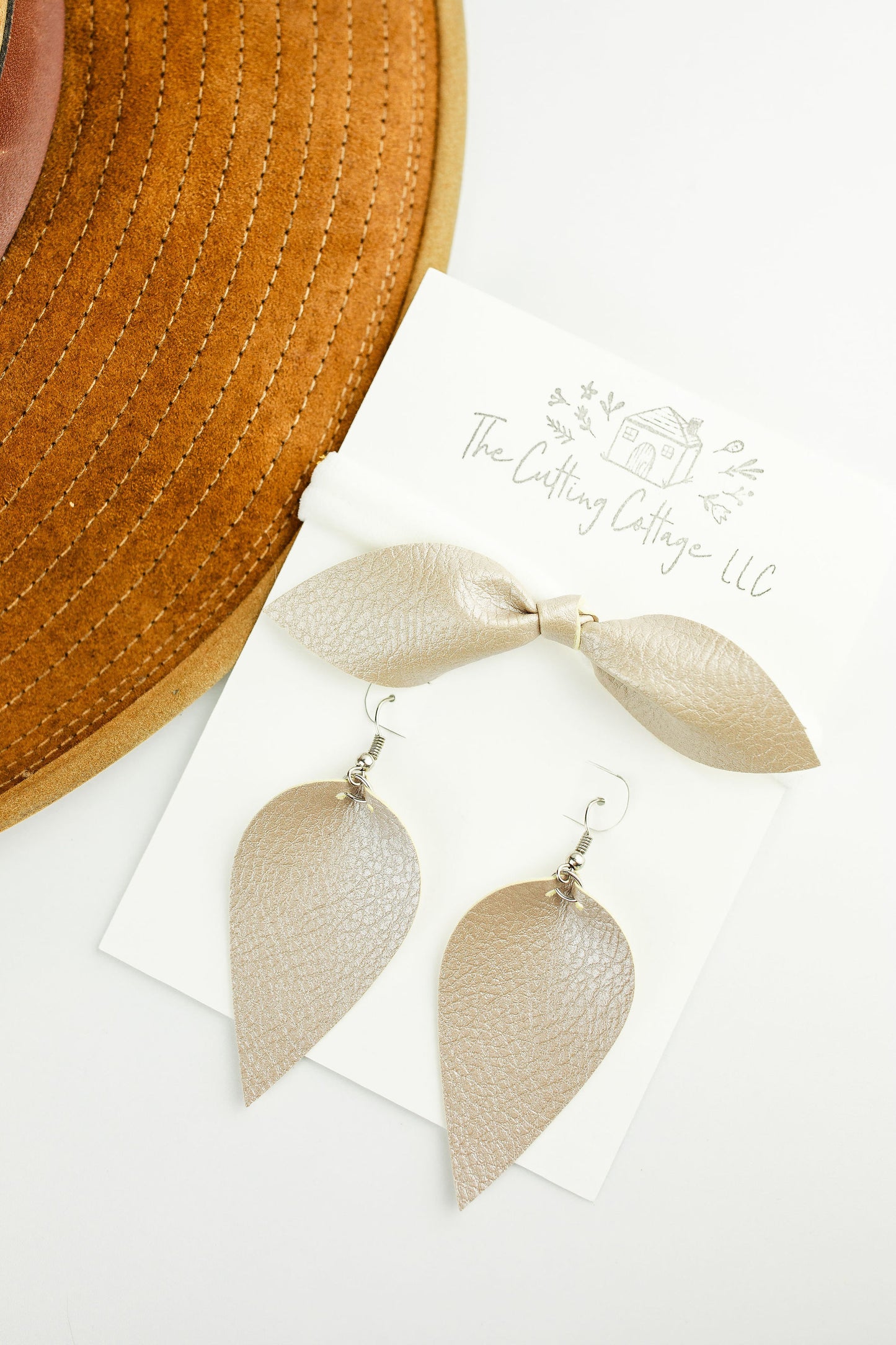 Mommy & Me Neutral Knotted Headband & Petal Earring Set