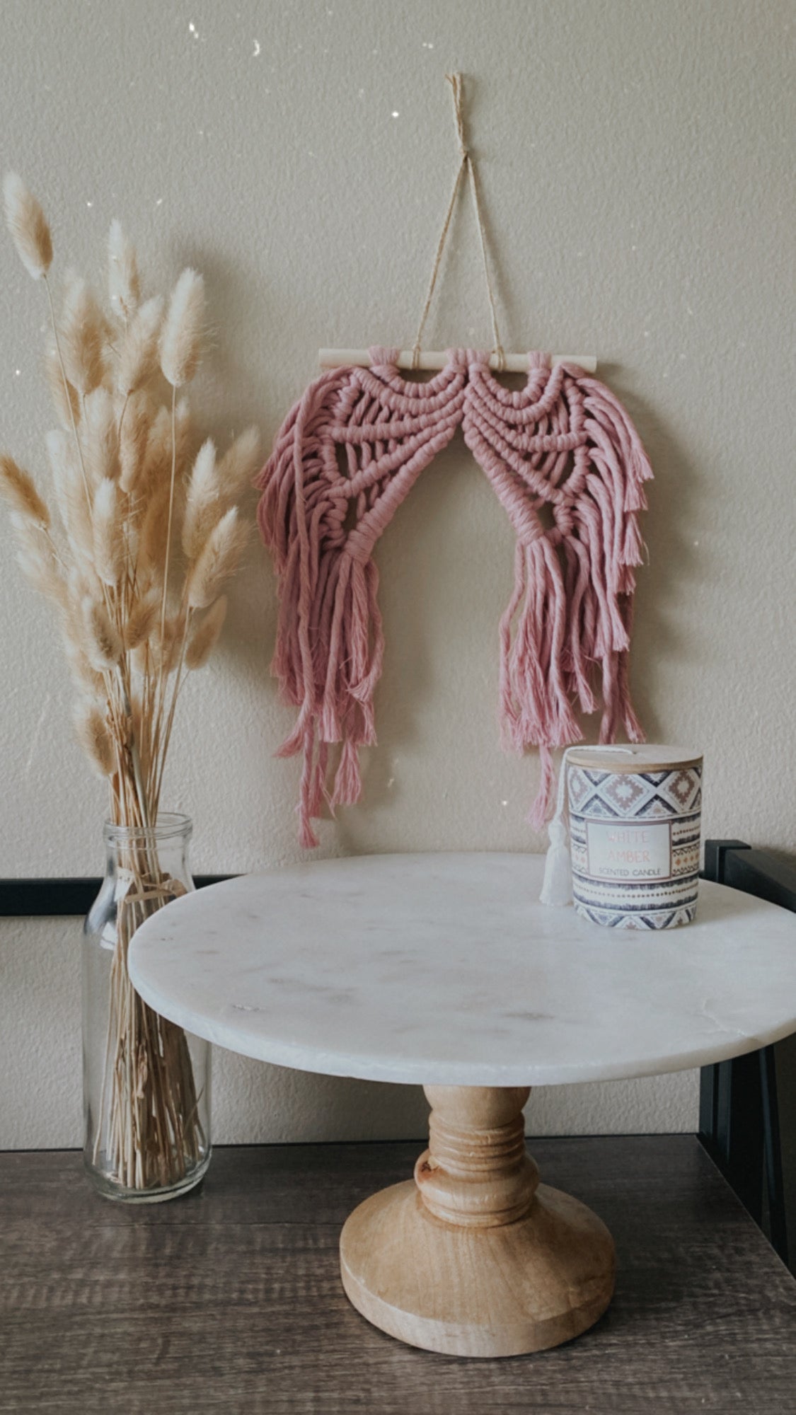 Macrame Angel Wings Memory Keepsake (Untrimmed with Raw Edges)