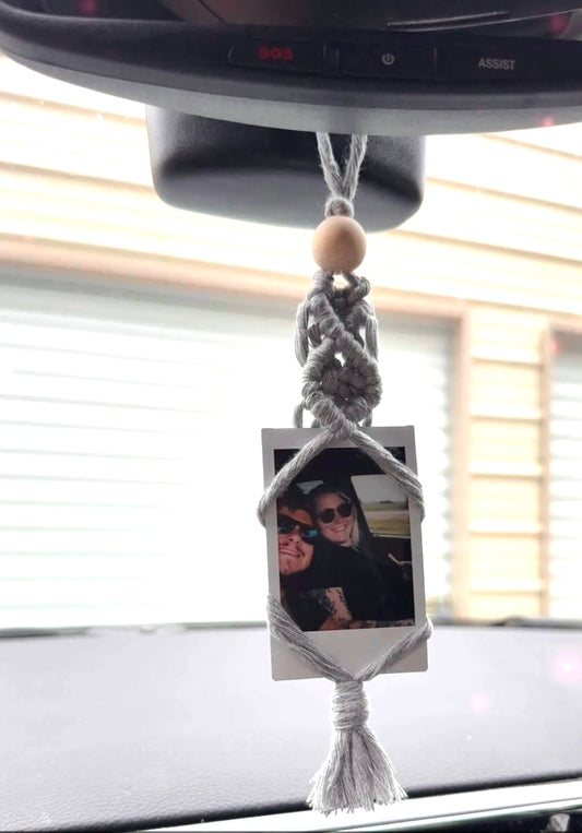 Macrame Polaroid Car Hanger