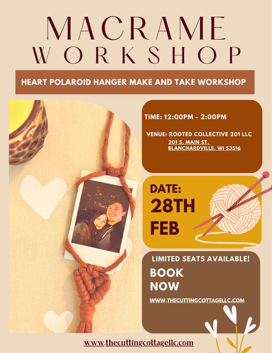 Learn to Macrame | Heart Polaroid Hanger Class | Macrame Workshop | Make and Take Class