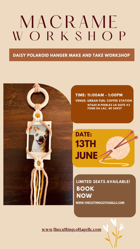 Learn to Macrame | Daisy Polaroid Hanger Class | Macrame Workshop | Make and Take Class