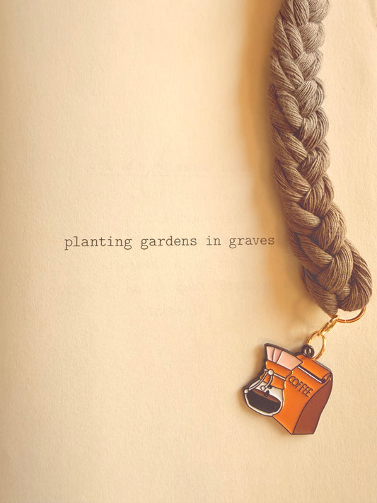 Coffee Charm Bookmark | Cottagecore Gift for Book Lovers | Coffee Lover Bookmark | Macrame Bookmark | Coffee Lover Gift