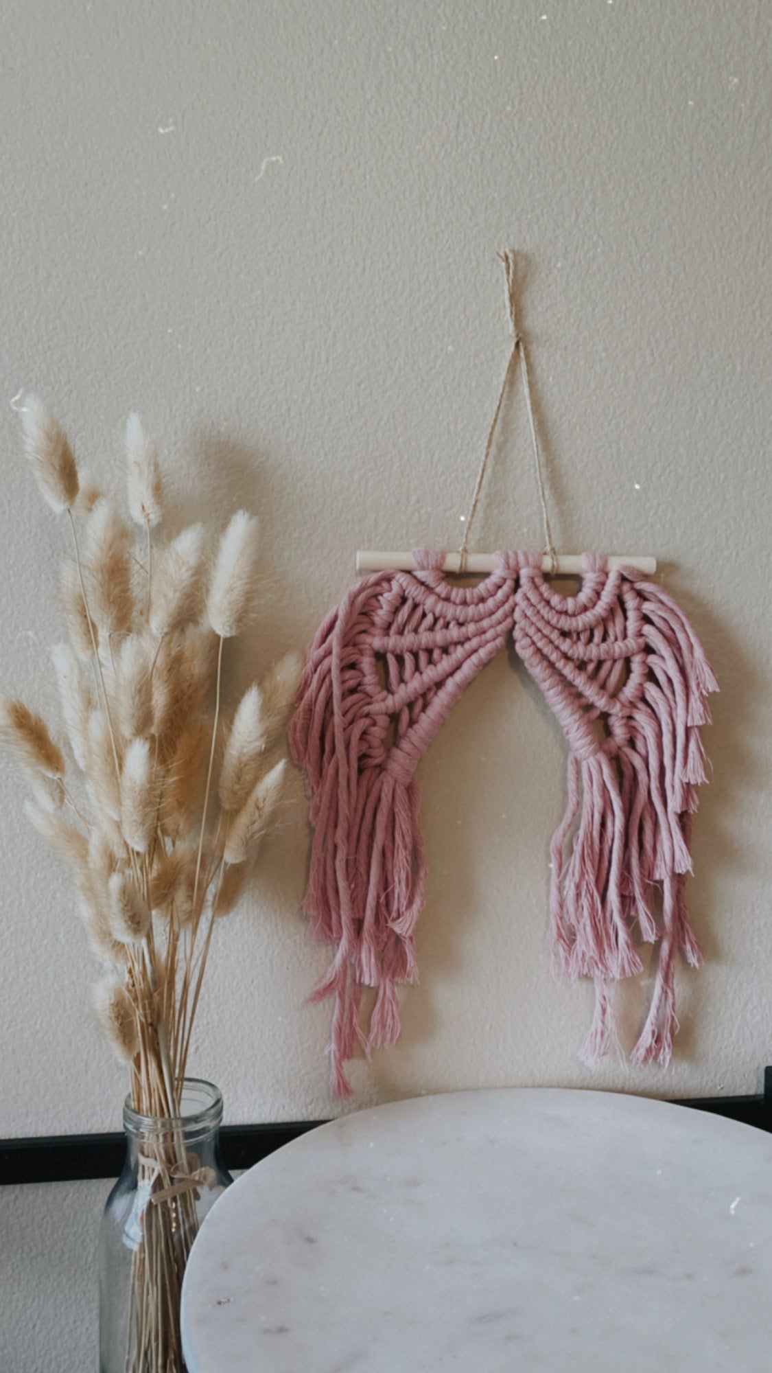 Macrame Angel Wings Memory Keepsake (Untrimmed with Raw Edges)