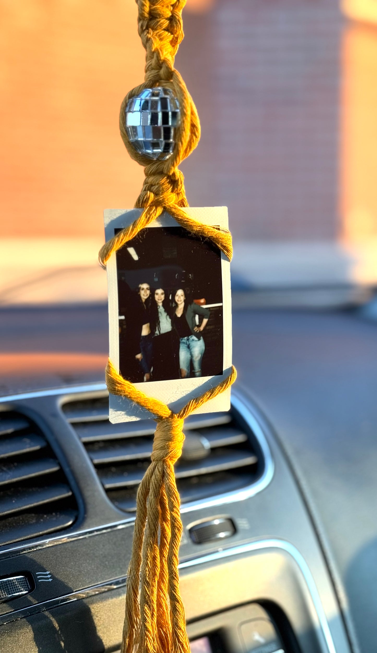 Disco Macrame Polaroid Hanger