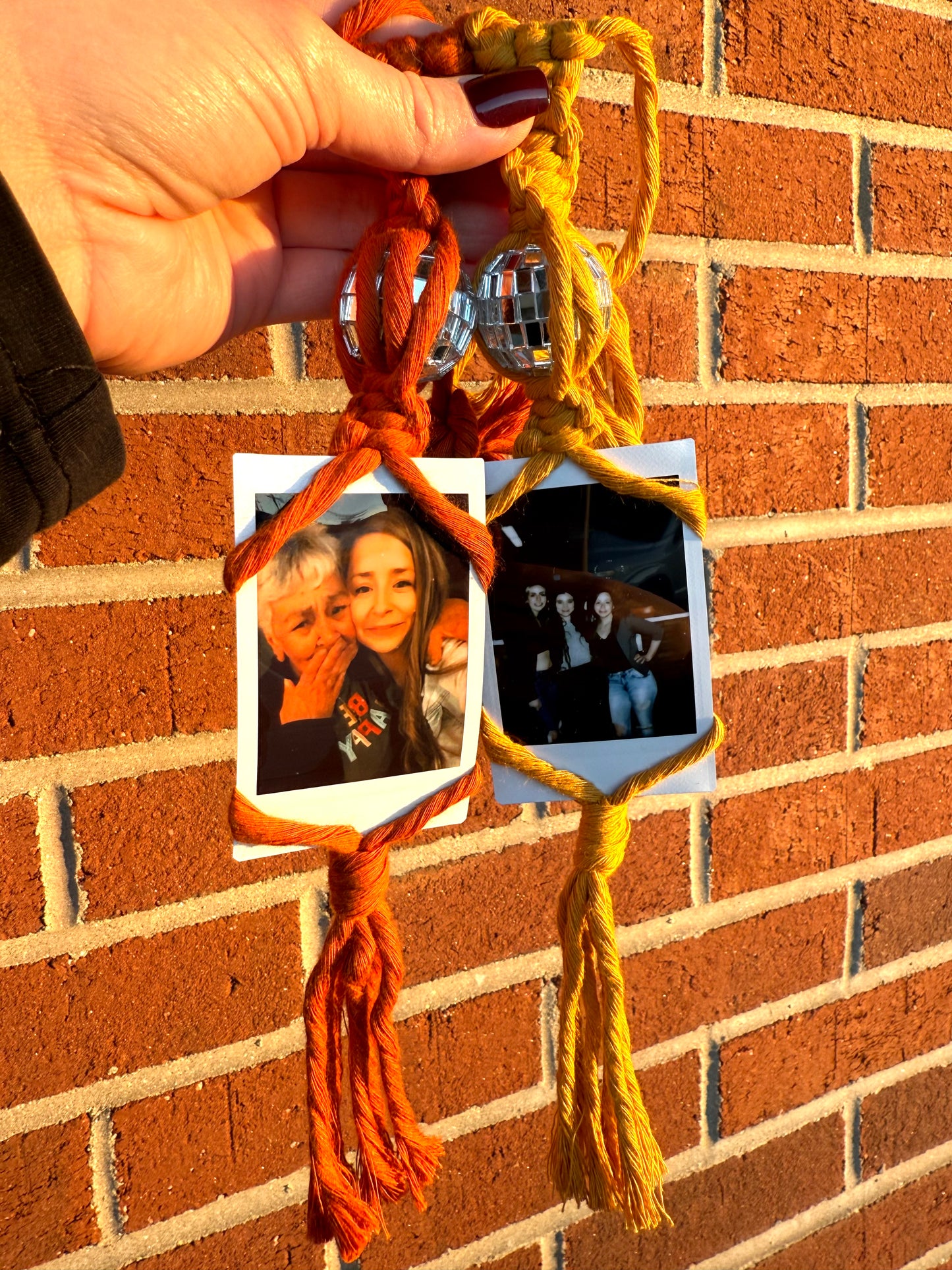 Disco Macrame Polaroid Hanger