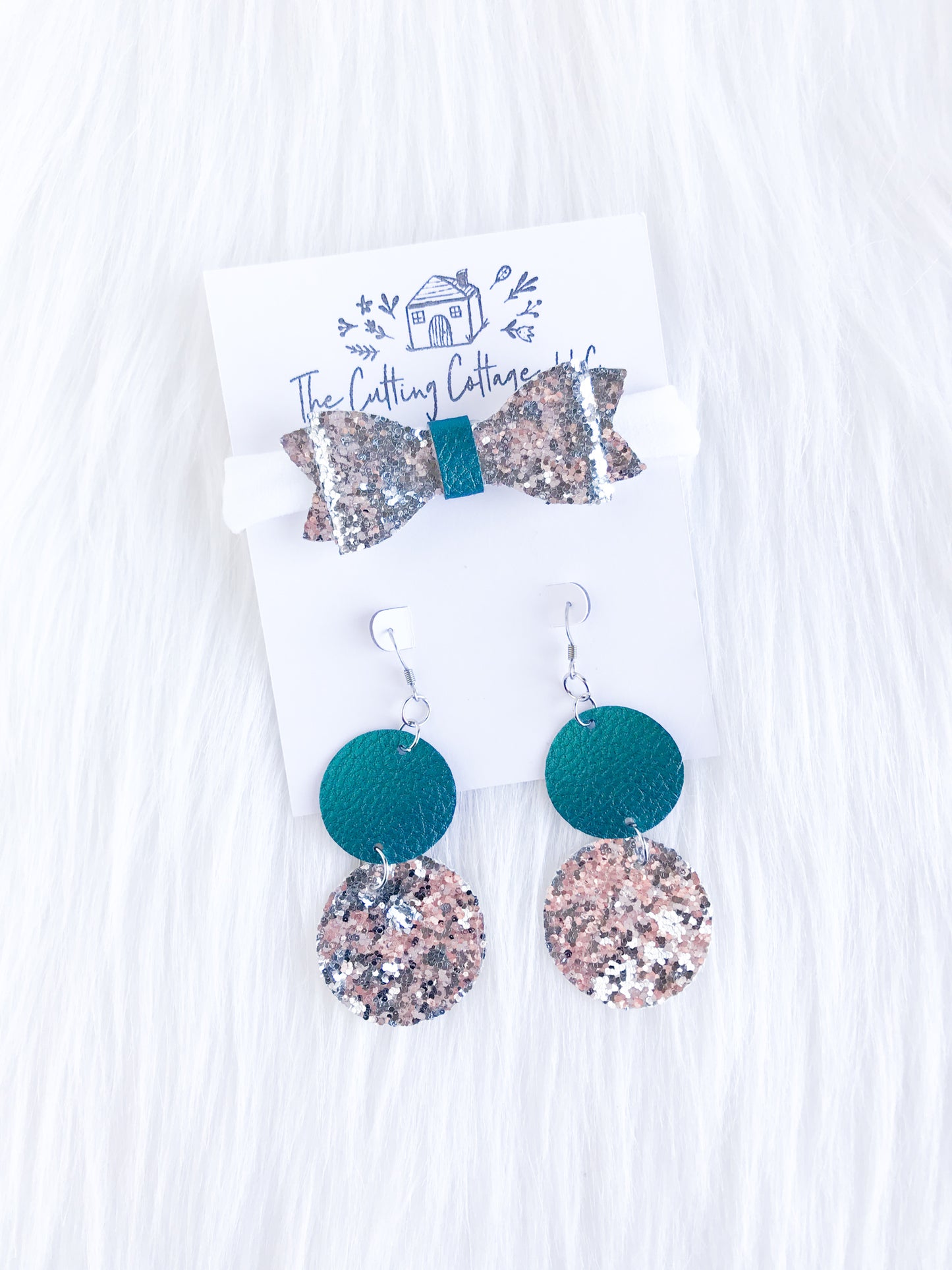 Mommy & Me Headband & Glitter Circle Earring Set