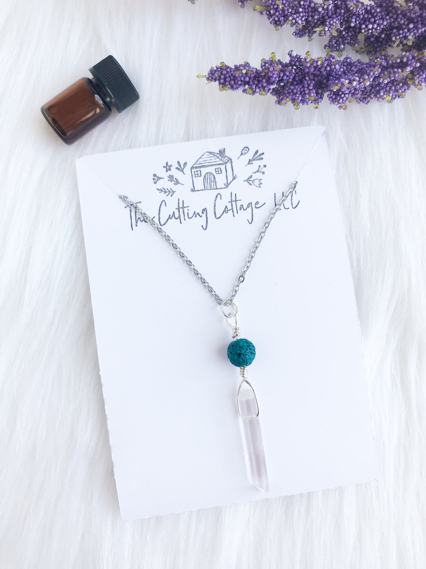 Quartz Crystal Essential Oil Diffuser Necklace