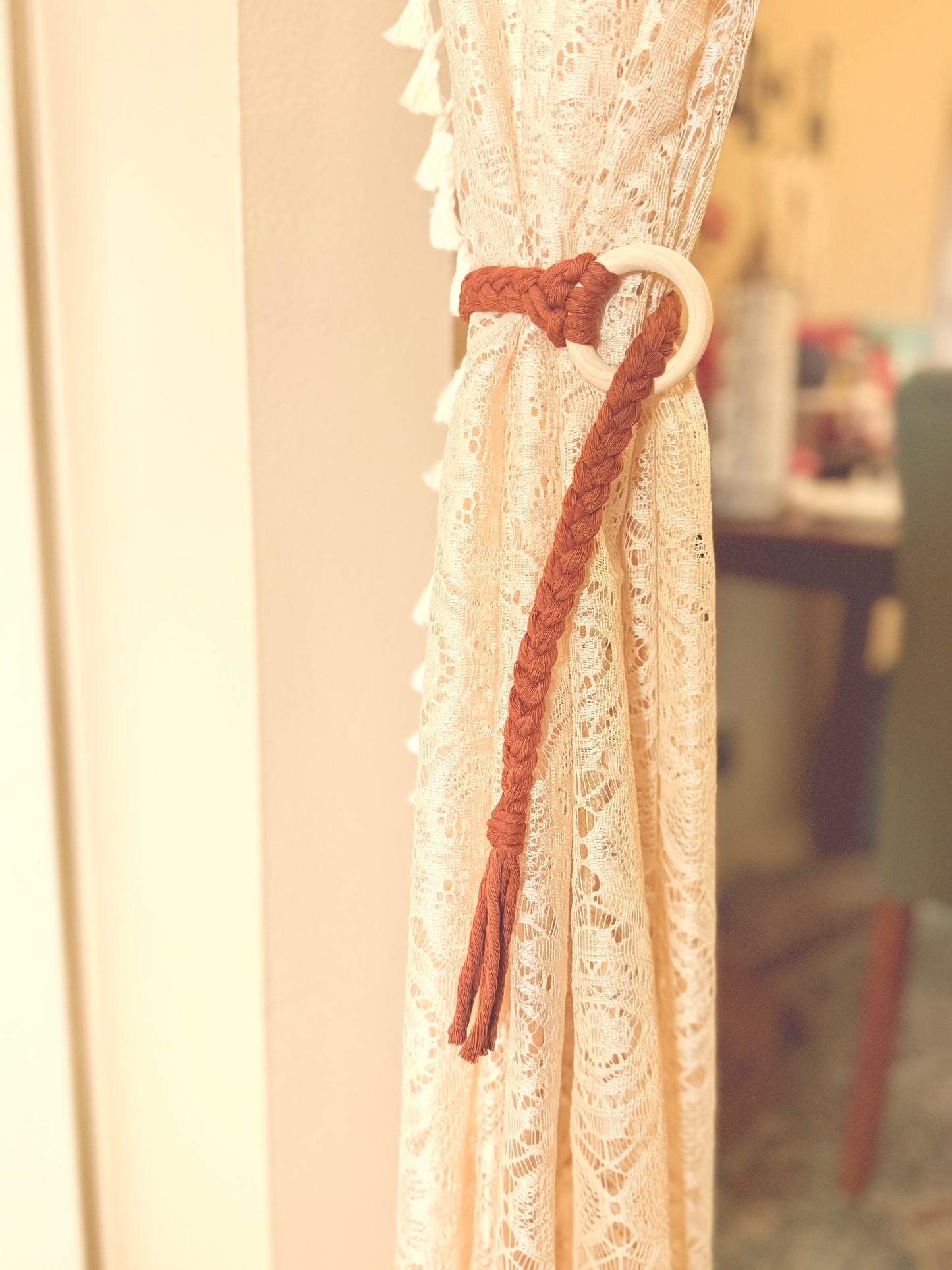 Macrame Curtain Tie Backs | Boho Window Treatment | Modern Curtain Holders | Tassel Tie Backs | Drapery Decor | Housewarming Gift