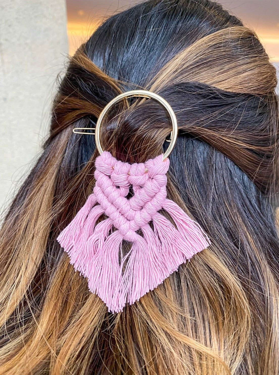 Macrame Circle Hair Clip