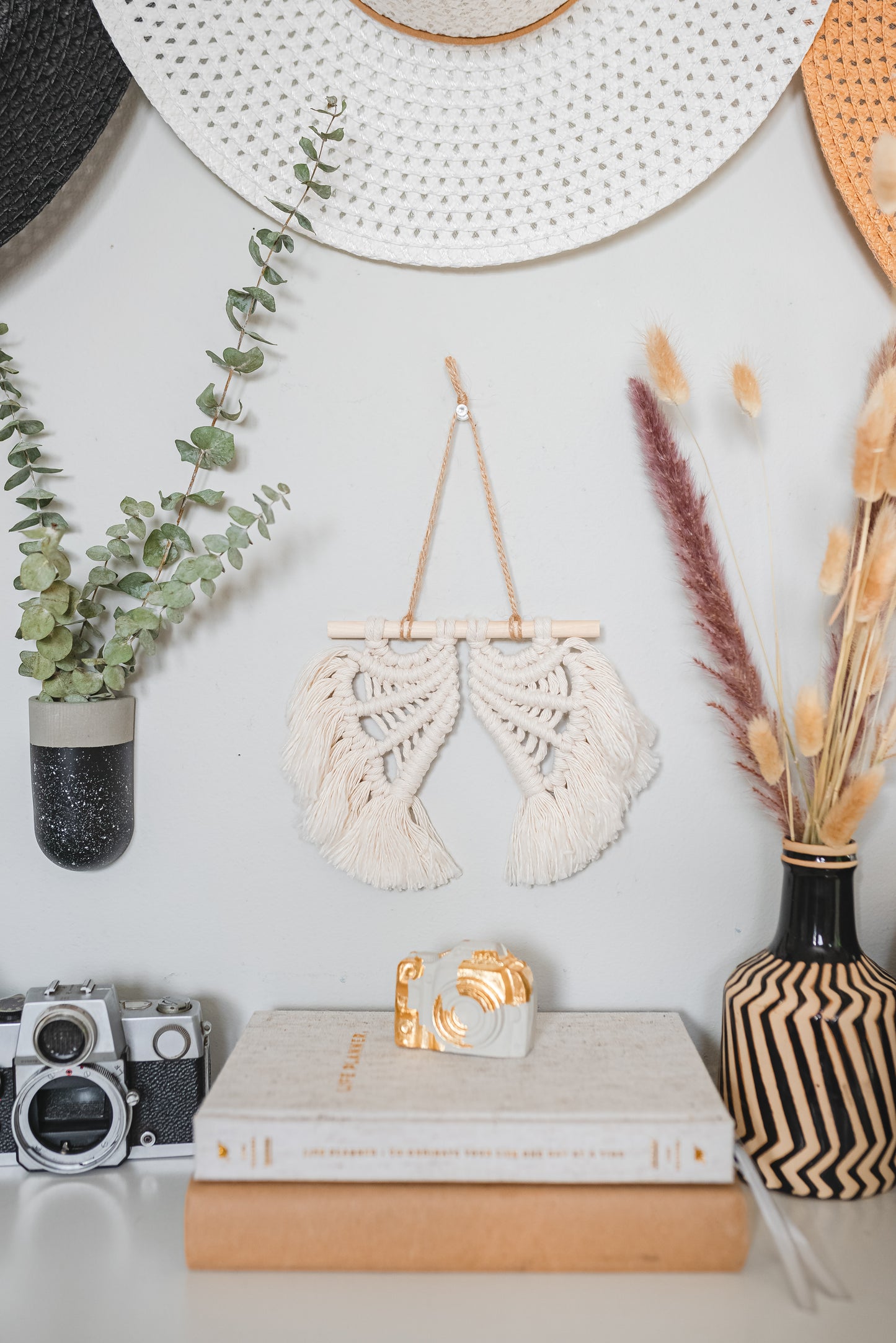 Macrame Angel Wings Memory Keepsake (Trimmed & Combed)