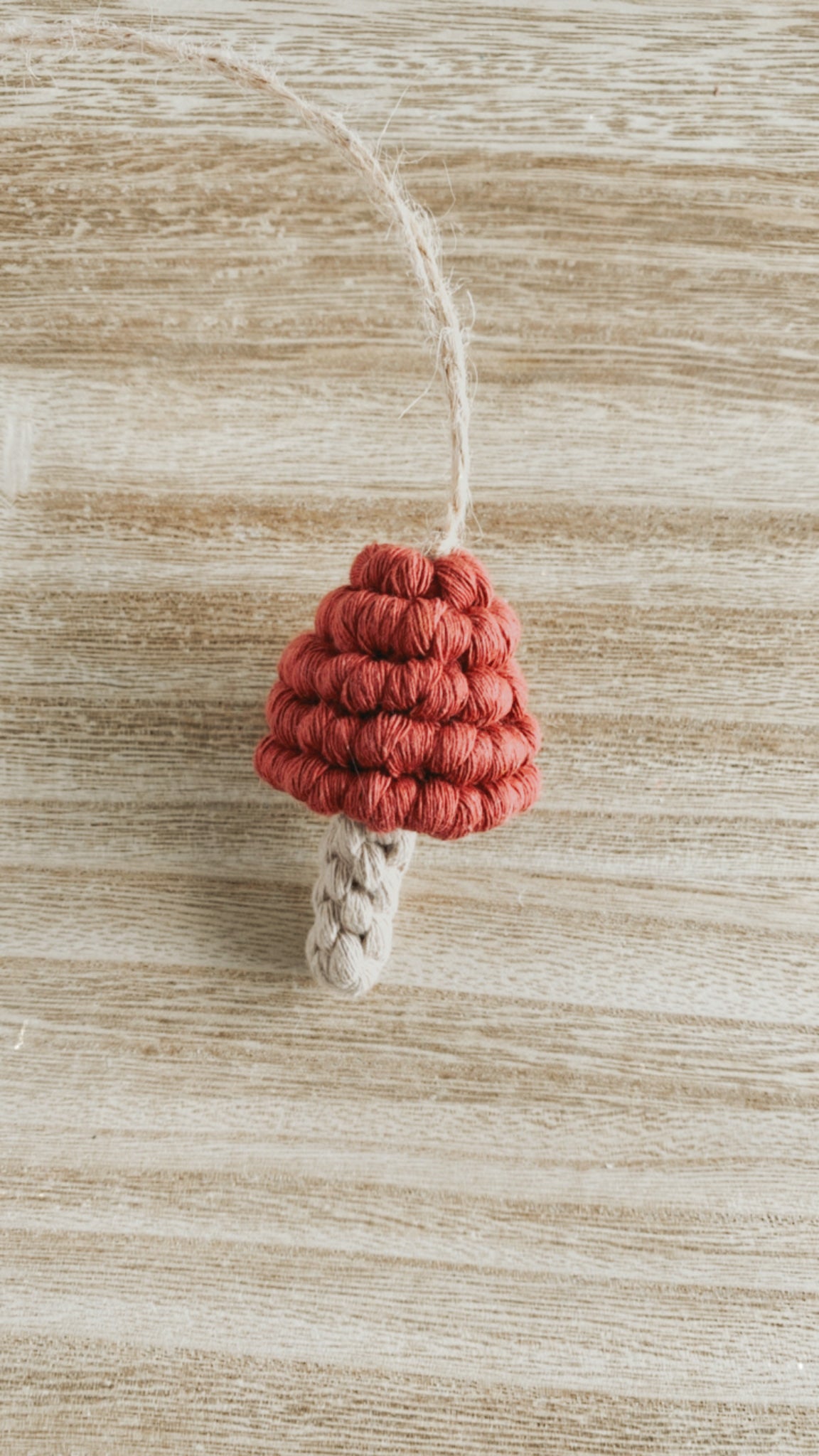 Macrame Mushroom Car Charm